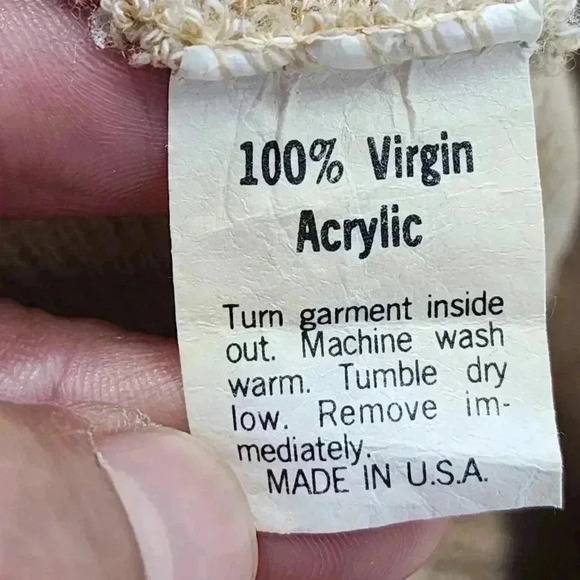 Vintage Campus Virging Acrylic Made In USA Collar Neck Men's Sweater M - Picture 8 of 9